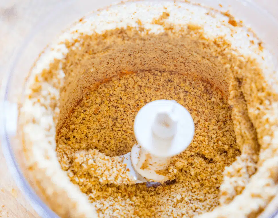 Almond butter made in a blender to eat as part of a fertility diet